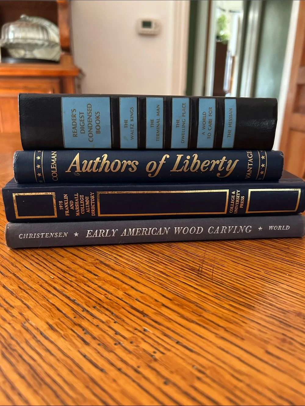 Classic Navy Decorative Book Stack - Home Accents